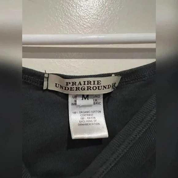 Prairie Underground Organic Cotton Long Lagenlook tank with bottom sheer panel - Picture 3 of 5